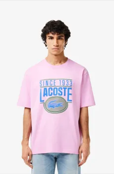 Мужская розовая футболка Розовый L Lacoste TH7315IXV