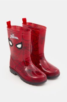 Резинові чоботи з LED підсвіченою підошвою Spider-Man - червоний