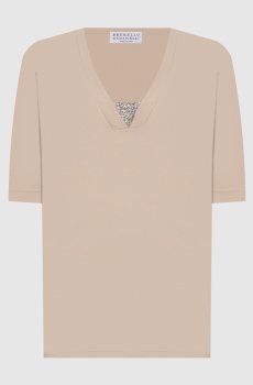 Бежевый топ с цепочкой мониль