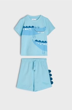 Бавовняний комплект з елементами 3D - блакитний