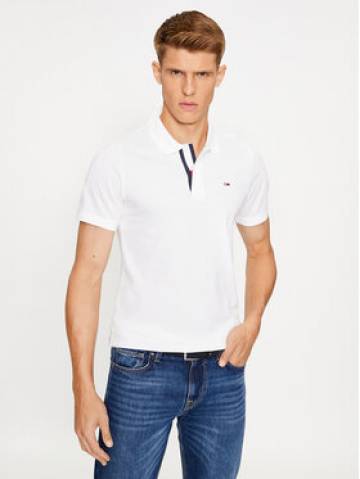 Tommy Jeans Поло Placket DM0DM15370 Білий Slim Fit Tommy Jeans Поло Placket DM0DM15370 Білий Slim Fit