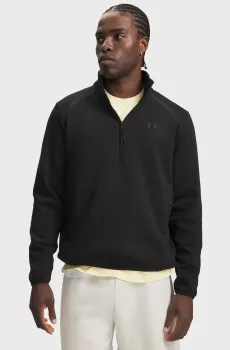 Мужская черная спортивная кофта UA Unstoppable Flc 1/2 Zip Черный XXL Under Armour 6017023-008