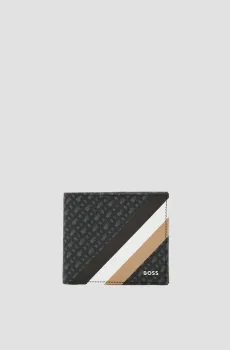 Мужской черный кошелек с узором Черный ONESIZE BOSS 50481437;001