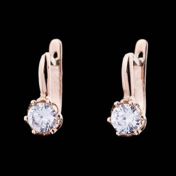 Золотые серьги с фианитами с04458 Золотые серьги с фианитами с04458