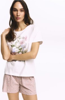 Reserved - Піжамний комплект із двох предметів із додаванням бавовни - пастельний рожевий - 112HQ-03X