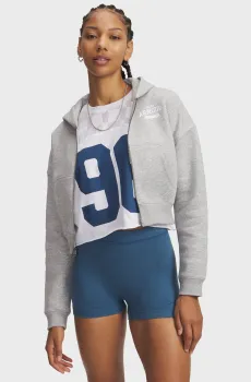 Женское серое худи UA Icon Fleece Nov FZ Серый M Under Armour 6010978-011