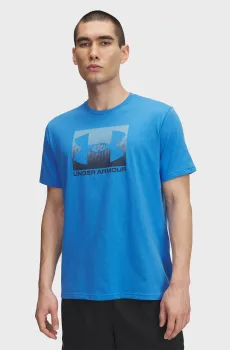 Мужская синяя футболка UA M BOXED SPORTS UPDATED SS Синий S Under Armour 1386793-402