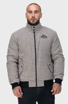 Мужской бежевый бомбер в клетку CLASSIC Бежевый XL Lonsdale 117824