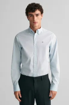 Мужская голубая рубашка REG PINPOINT OXFORD Голубой S Gant 3000300