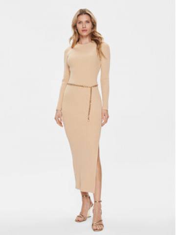 Michael Kors Трикотажна сукня MR4820O33D Бежевий Slim Fit Michael Kors Трикотажна сукня MR4820O33D Бежевий Slim Fit