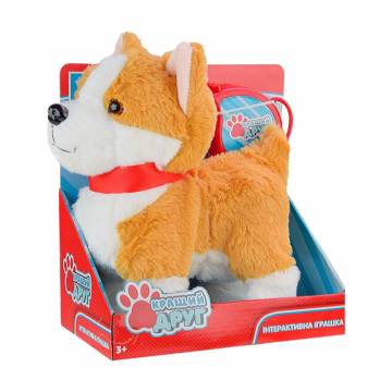 Мягкая интерактивная игрушка Країна Іграшок Лучший друг Корги на поводке, в коробке, от 3 лет, 22*13*28.5 см (PL82010)