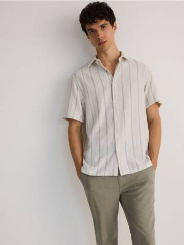Reserved - Сорочка в смужку comfort fit - нюдовий - 246CA-02X Reserved - Сорочка в смужку comfort fit - нюдовий - 246CA-02X