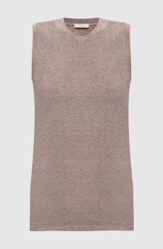 Бежевый топ с люрексом