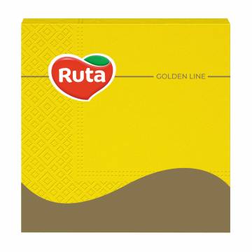 Cалфетки столовые RUTA Golden Line 3-слойные, желтые, 33*33 см, 20 шт Cалфетки столовые RUTA Golden Line 3-слойные, желтые, 33*33 см, 20 шт