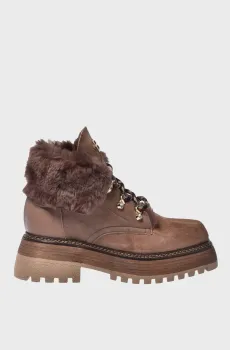 Женские коричневые замшевые ботинки Коричневый 38 Baldinini D6B228A1CRMO;3045