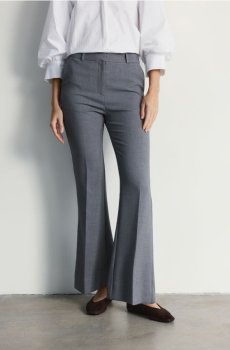 Reserved - Штани кльош з кантом - темно-сірий - 176IS-90M