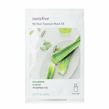 Тканевая маска для лица Innisfree My Real Squeeze Mask Aloeс алоэ вера, 20 мл Тканевая маска для лица Innisfree My Real Squeeze Mask Aloeс алоэ вера, 20 мл