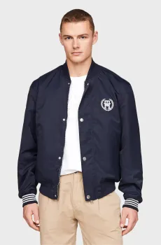 Мужской темно-синий двусторонний бомбер REVERSIBLE VARSITY JACKET Синий L Tommy Hilfiger MW0MW34451