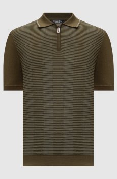 Зеленое поло с шелком