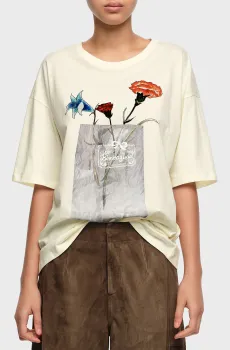 Женская белая футболка Белый M Bimba Y Lola 261BR7405.10070