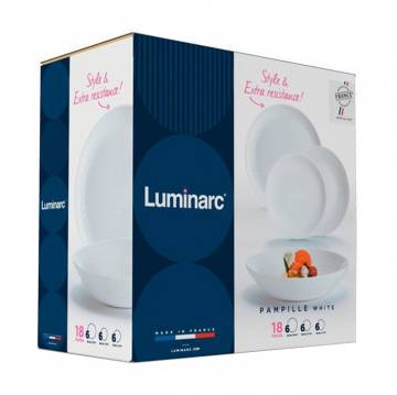 Столовый сервиз Luminarc Pampille White, 18 предметов (Q6153) Столовый сервиз Luminarc Pampille White, 18 предметов (Q6153)