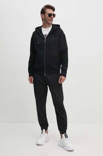 Хлопковые спортивные штаны Armani Exchange цвет чёрный с узором 8NZPCW ZJNRZ Хлопковые спортивные штаны Armani Exchange цвет чёрный с узором 8NZPCW ZJNRZ