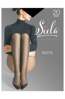 Колготки женские Siela Dots без шортиков, 20 DEN, Nero, размер 4