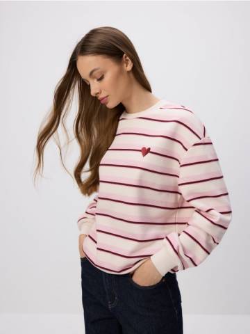 Reserved - Худі з дрібною вишивкою - пастельний рожевий - 672GA-03X Reserved - Худі з дрібною вишивкою - пастельний рожевий - 672GA-03X