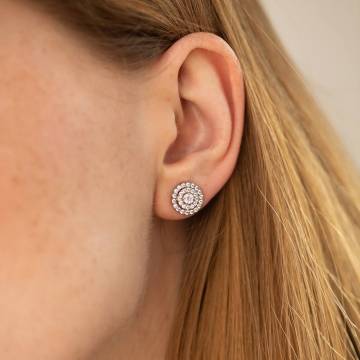 Серебряные серьги - пусеты с фианитами 911 Серебряные серьги - пусеты с фианитами 911