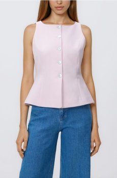 Reserved - Приталений жилет костюма - пастельний рожевий - 897HF-03X