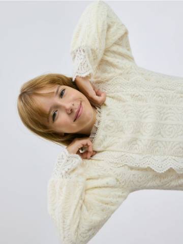 Reserved - Ажурний топ - нюдовий - 515EG-02X