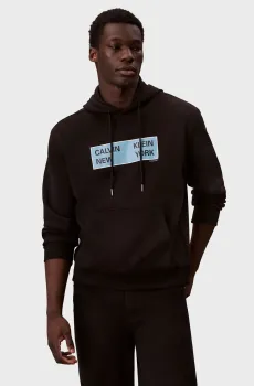 Мужское черное худи CKNY BOX GRAPHIC Черный XL Calvin Klein Jeans LV04RD259G