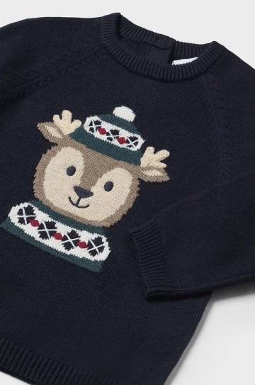 Детский свитер с добавлением шерсти Mayoral цвет синий лёгкий 2310