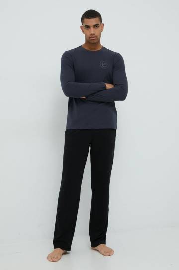 Хлопковый лонгслив MICHAEL Michael Kors цвет синий меланж Хлопковый лонгслив MICHAEL Michael Kors цвет синий меланж