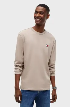 Мужской бежевый лонгслив BADGE Бежевый S Tommy Jeans DM0DM21974