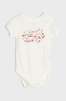 Бавовняне боді з принтом Winnie the Pooh - бежевий