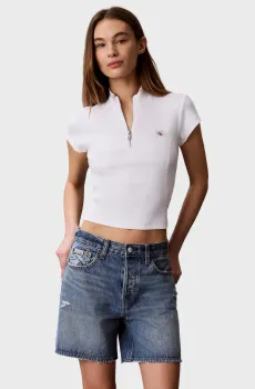 Женское белое поло  LABEL 2X2 BABY Белый XS Calvin Klein Jeans LV047G240G