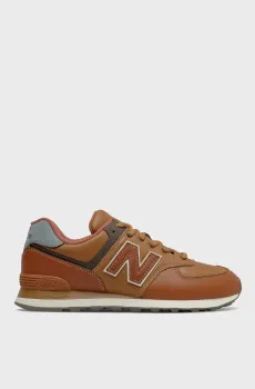 Мужские рыжие кожаные кроссовки 575 Рыжий 9 New Balance ML574OMA