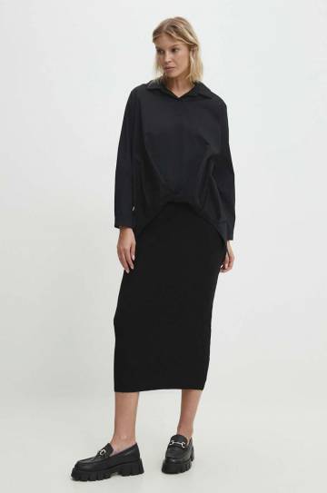 Блузка Answear Lab женская цвет чёрный relaxed классический воротник Блузка Answear Lab женская цвет чёрный relaxed классический воротник