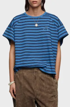 Женская синяя футболка в полоску Синий M Bimba Y Lola 261BR7425.12400