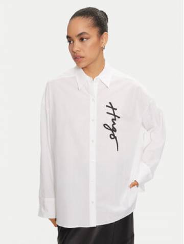 Hugo Сорочка Exifa 50523430 Білий Oversize Hugo Сорочка Exifa 50523430 Білий Oversize