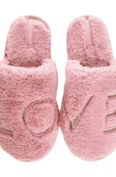 Женские комнатные тапочки Twins HS-LUX Love закрытые, меховые, темно-розовые, размер 38-39 (25 см)