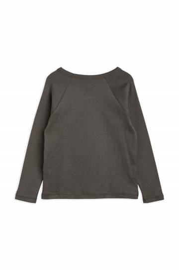 Хлопковый детский лонгслив Mini Rodini цвет чёрный узорный Хлопковый детский лонгслив Mini Rodini цвет чёрный узорный