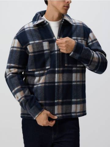 Reserved - Куртка-сорочка у клітинку - темно-синій - 370EF-59X