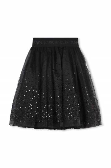 Детская юбка Karl Lagerfeld цвет чёрный midi расклешённая Z30199 Детская юбка Karl Lagerfeld цвет чёрный midi расклешённая Z30199
