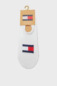 Белые следы (2 пары) TH UNI TJ FOOTIE 2P FLAG Белый 43-46 Tommy Hilfiger 701228224