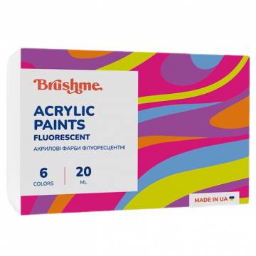 Набір акрилових фарб Brushme флуоресцентних 6 кольорів (AP2001)