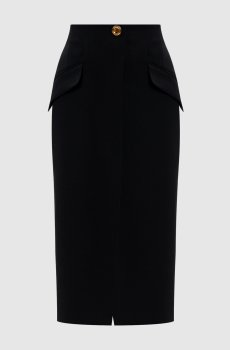 Черная юбка из шерсти