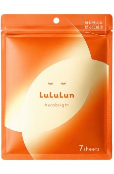 Тканевая маска для лица Lululun Aura Bright Face Mask с витамином С и глутатионом, против тусклости кожи, 7 шт