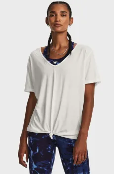 Женская белая футболка Pjt Rck Completer Deep V T Белый L Under Armour 1380234-114